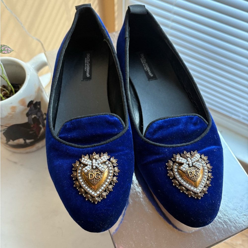 Dolce & Gabbana Blue Velvet Women's Shoes